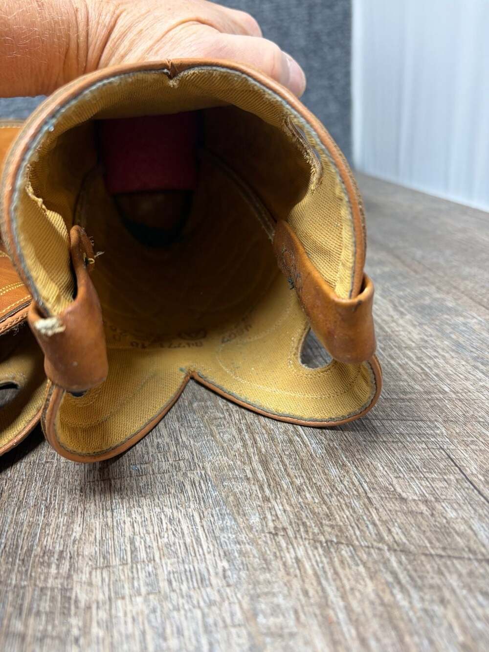 Vintage Acme Cowboy Western Mens 10 D Boots Tan Brown marbled leather USA MADE - Picture 12 of 16